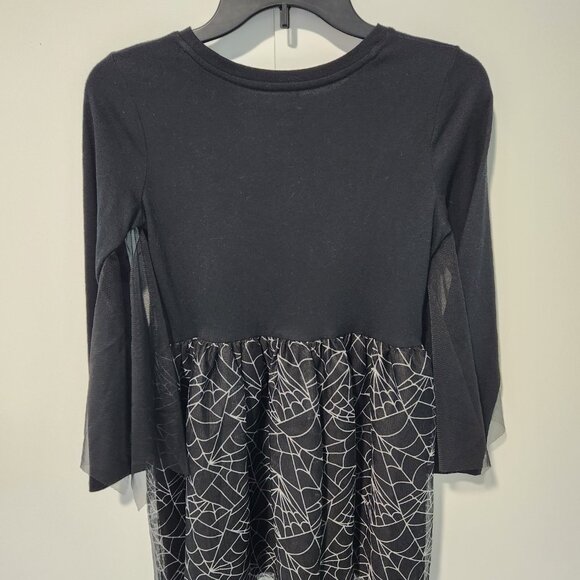 Cat & Jack Halloween Themed Long Sleeve Black Spider Web Dress - Large (10-12) - Picture 8 of 8